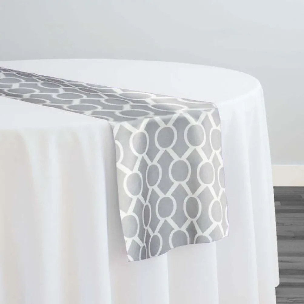 Halo Print (Lamour) Table Runner in Silver