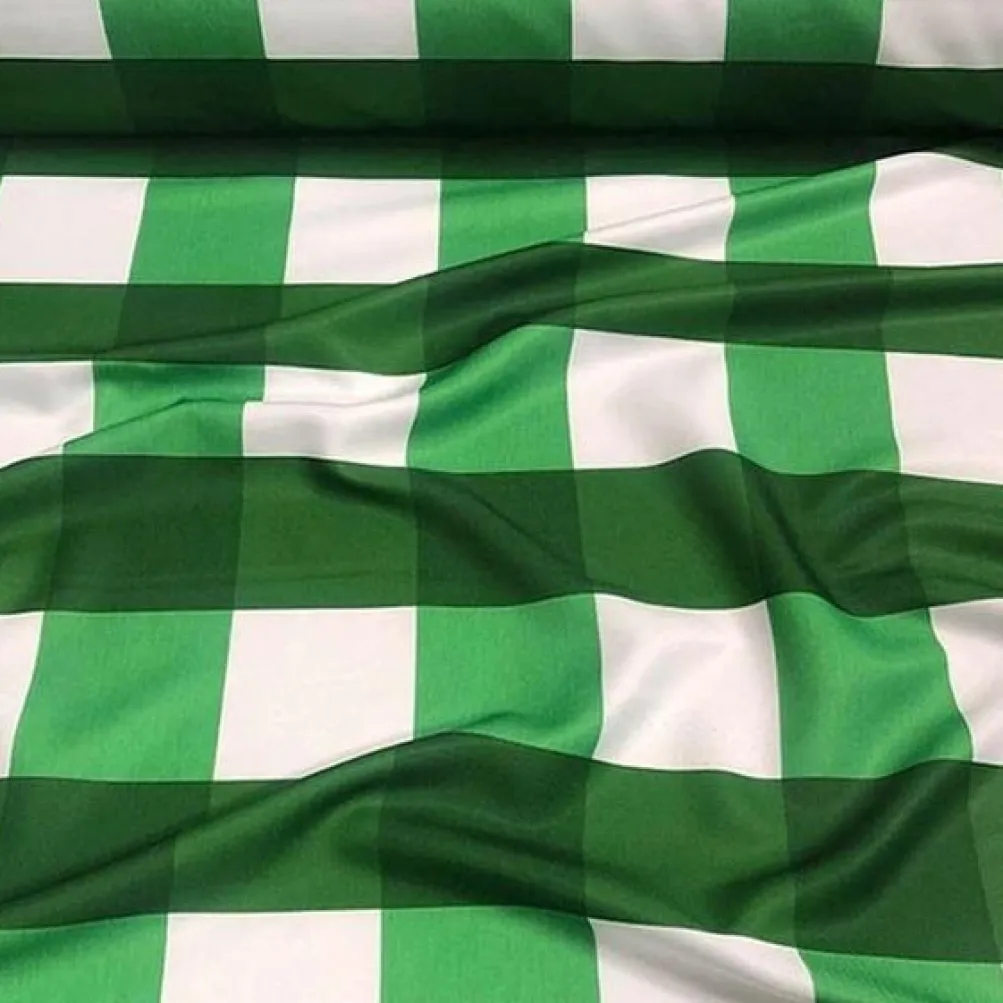 Hampton Checker (Poly Print) Table Linen in Green