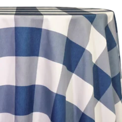 Hampton Checker (Poly Print) Table Linen in Blue