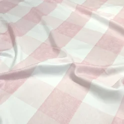 Hampton Checker (Poly Print) Table Linen in Dusty Rose