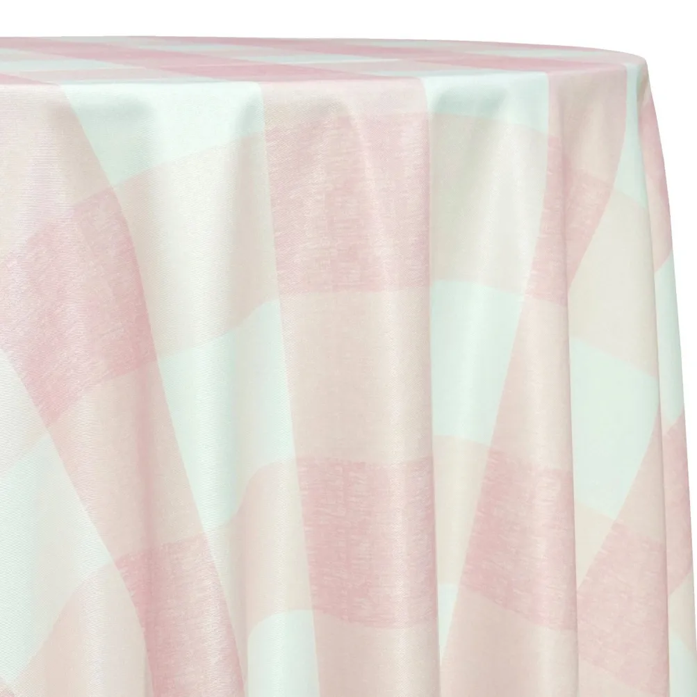 Hampton Checker (Poly Print) Table Linen in Dusty Rose