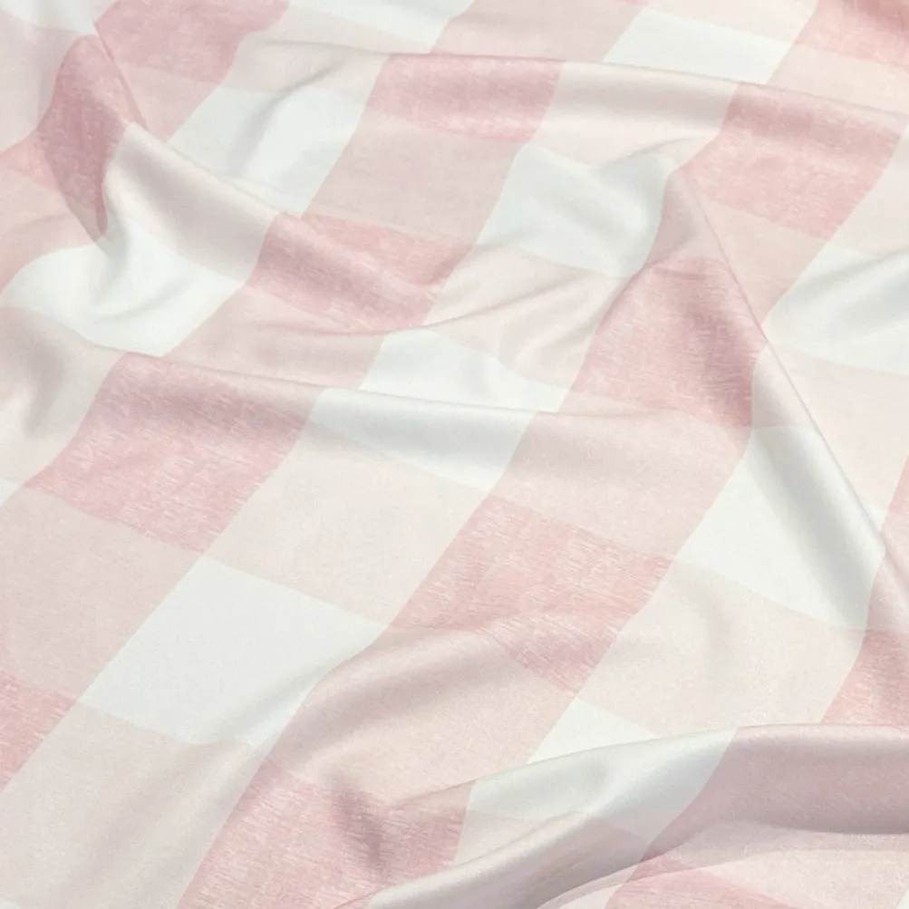 Hampton Checker (Poly Print) Table Linen in Dusty Rose