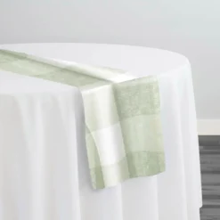 Hampton Checker (Poly Print) Table Runner in Sage
