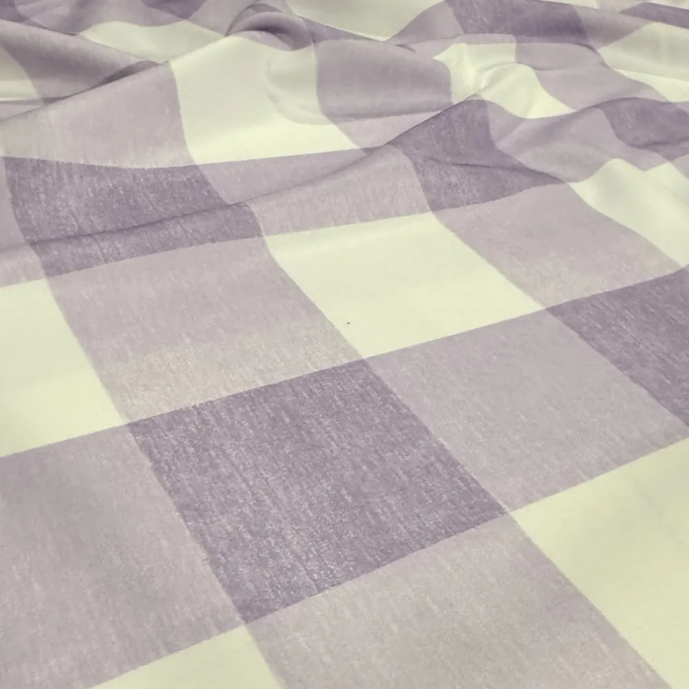 Hampton Checker (Poly Print) Table Runner in Lilac
