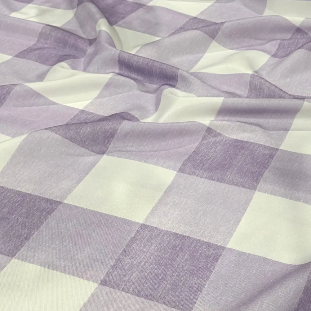Hampton Checker (Poly Print) Table Runner in Lilac