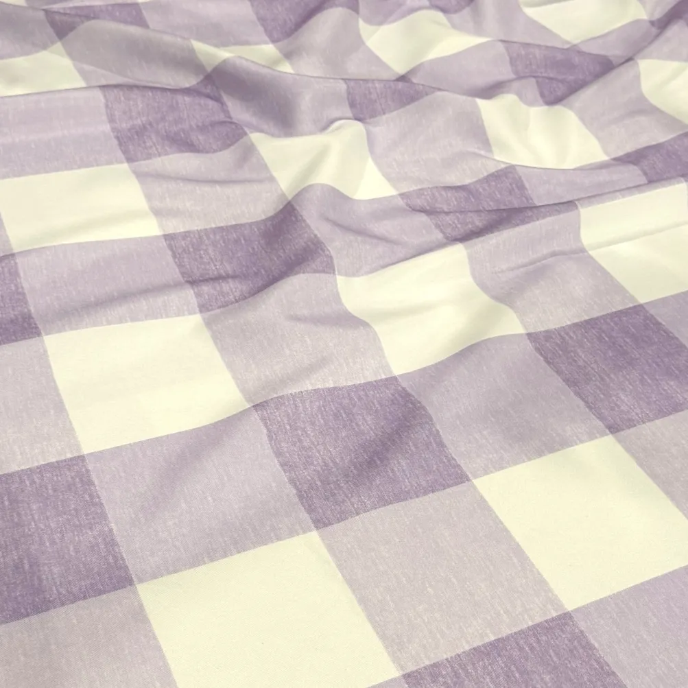 Hampton Checker (Poly Print) Table Runner in Lilac