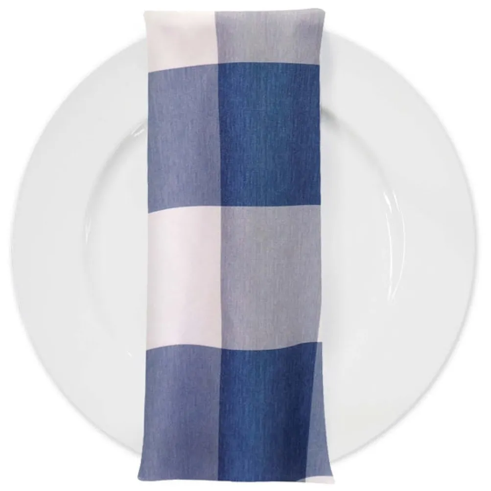 Hampton Checker (Poly Print) Table Napkin in Blue