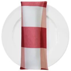 Hampton Checker (Poly Print) Table Napkin in Red