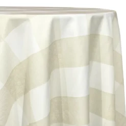 Hampton Checker (Poly Print) Table Linen in Taupe