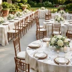 Hampton Checker (Poly Print) Table Linen in Taupe