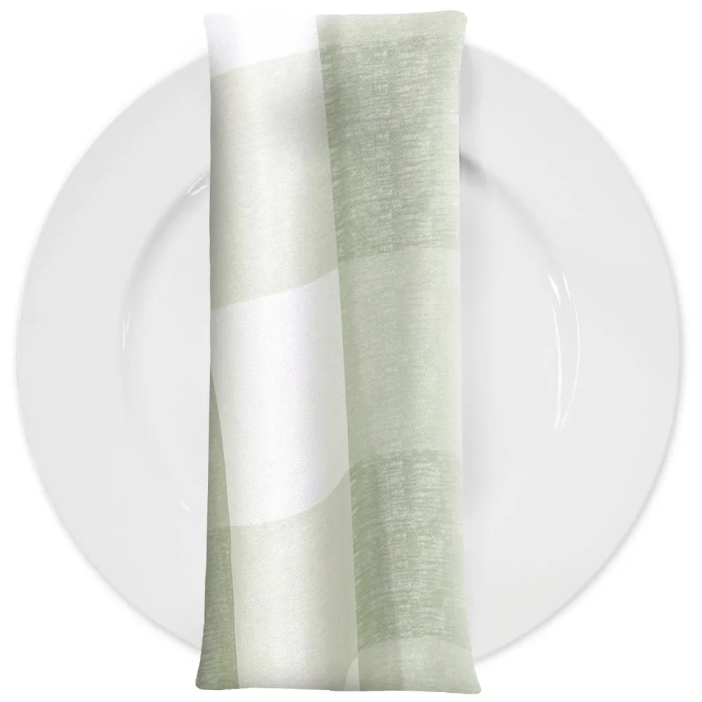 Hampton Checker (Poly Print) Table Napkin in Sage