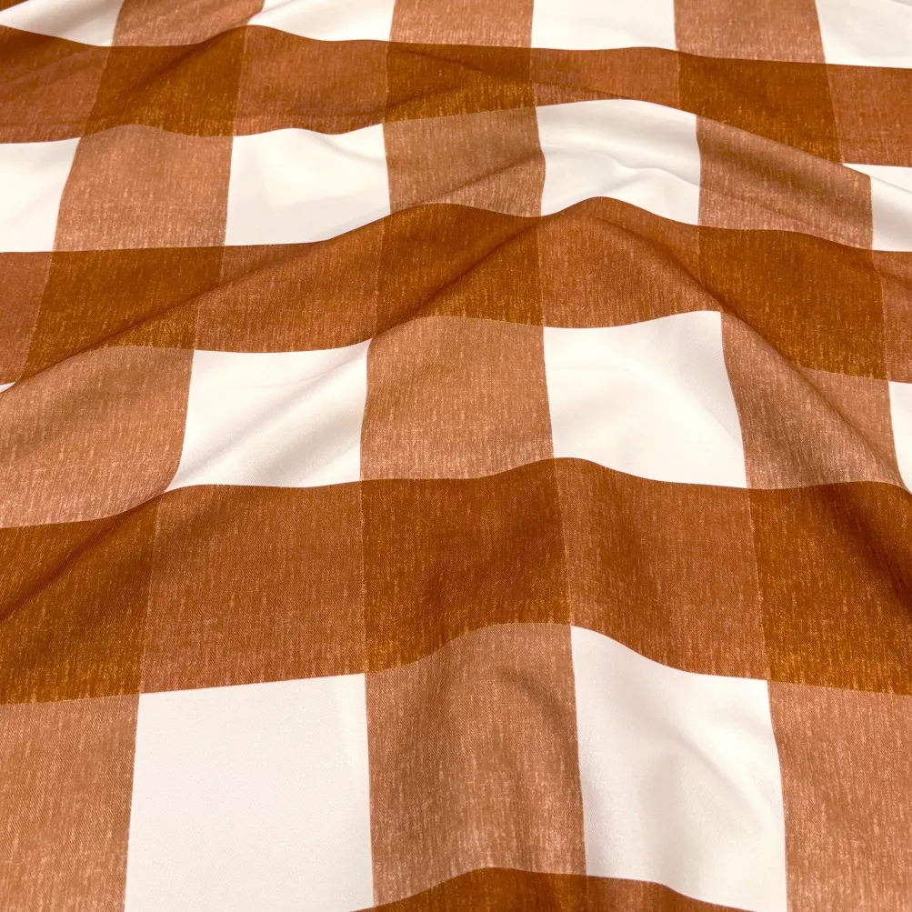 Hampton Checker (Poly Print) Table Napkin in Rust