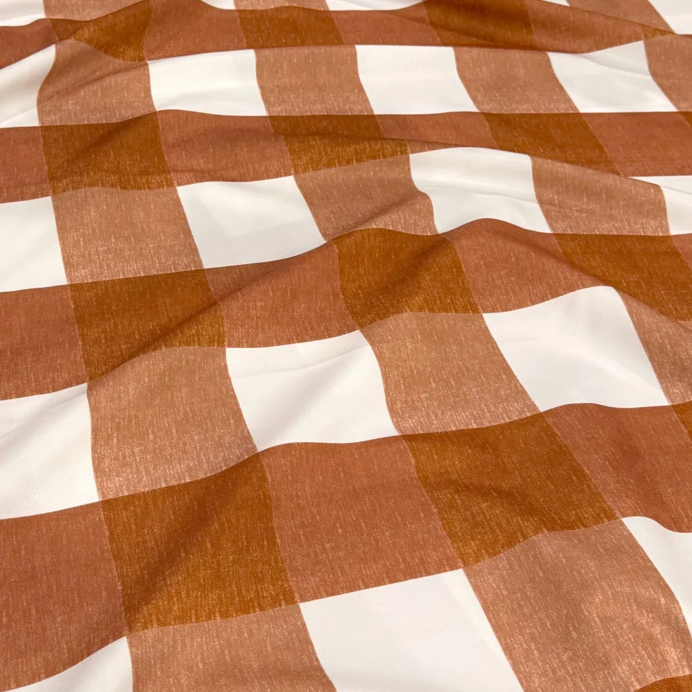 Hampton Checker (Poly Print) Table Napkin in Rust