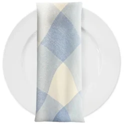 Hampton Checker (Poly Print) Table Napkin in Lt Blue