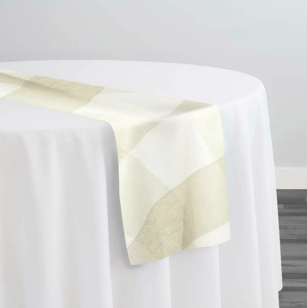 Hampton Checker (Poly Print) Table Runner in Taupe