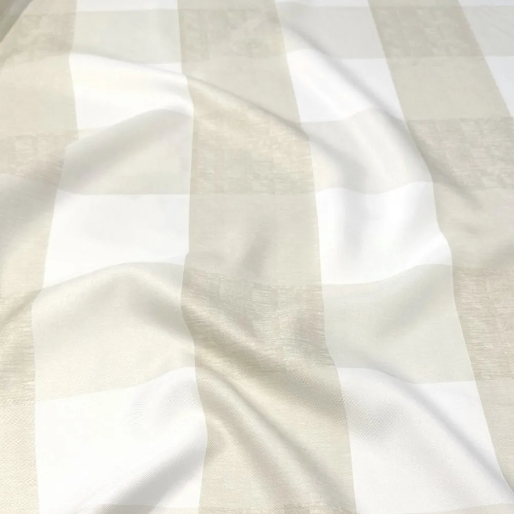 Hampton Checker (Poly Print) Table Runner in Taupe
