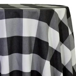 Hampton Checker (Poly Print) Table Linen in Black