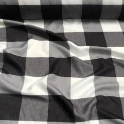 Hampton Checker (Poly Print) Table Linen in Black