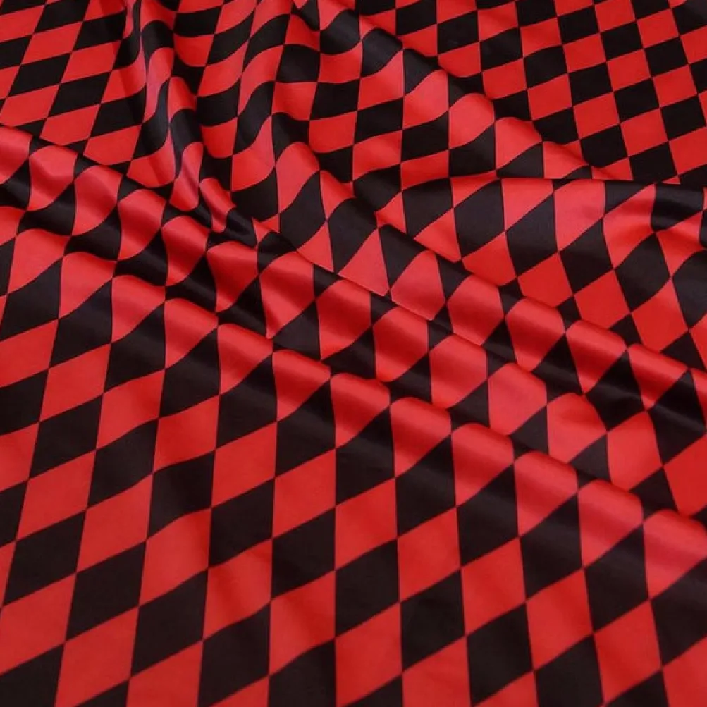 Harlequin Print (Lamour) Table Linen in Black and Red