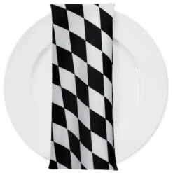 Harlequin Print (Lamour) Table Napkin in Black