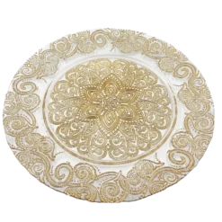 Henna - Glass Charger Plate in Gold (Item # 0294)
