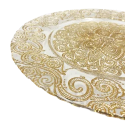 Henna - Glass Charger Plate in Gold (Item # 0294)