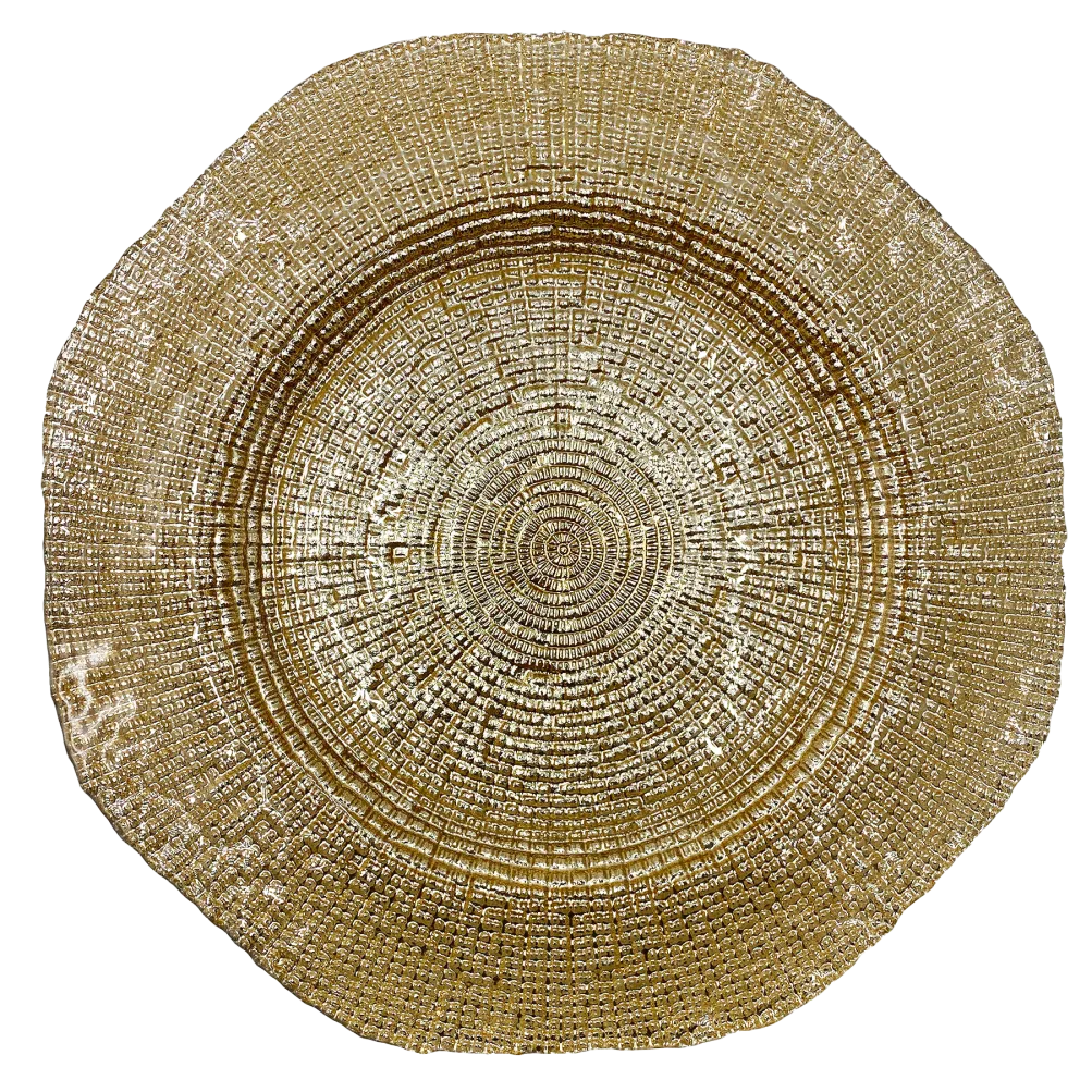 Hexagon - Glass Charger Plate in Gold (Item # 0248)