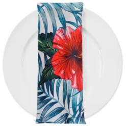 Hibiscus (Poly Print) Table Napkin in Hibiscus
