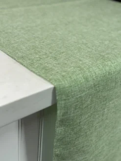 Imitation Burlap Table Linen in Sage