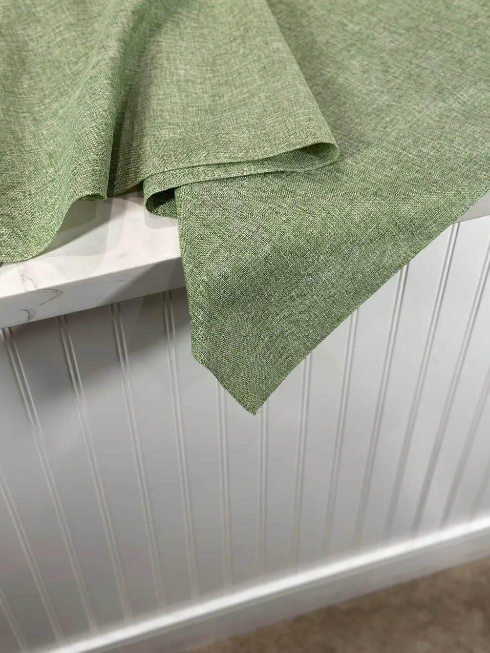 Imitation Burlap Table Linen in Sage