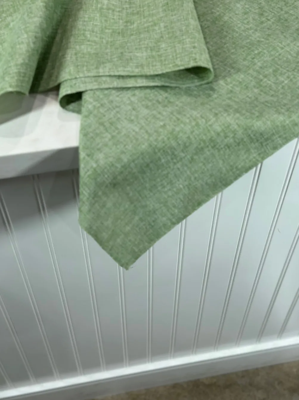 Imitation Burlap Table Linen in Sage