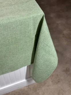 Imitation Burlap Table Linen in Sage