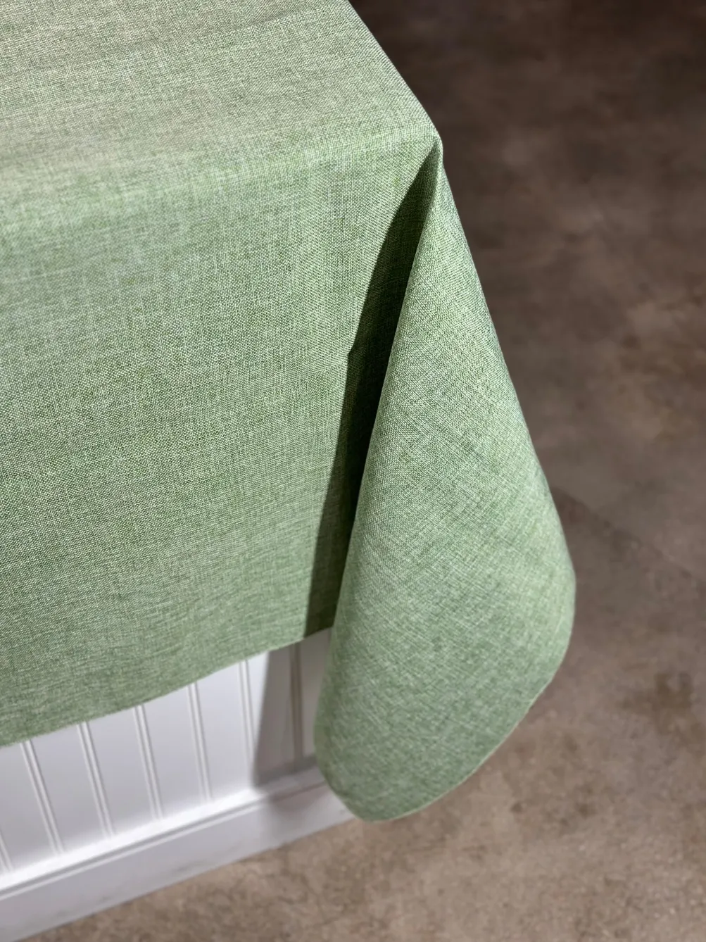 Imitation Burlap Table Linen in Sage