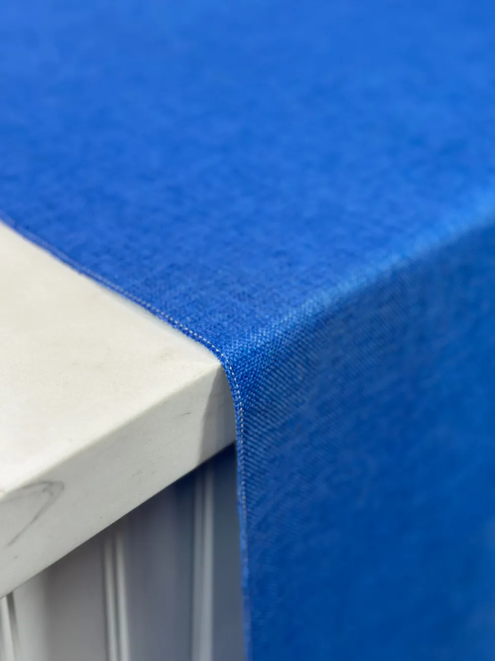 Imitation Burlap Table Linen in Royal