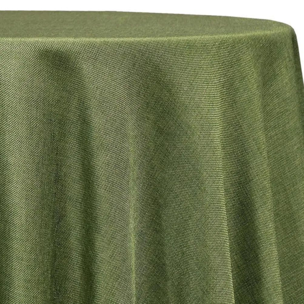 Imitation Burlap Table Linen in Willow Green