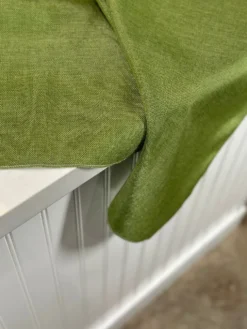 Imitation Burlap Table Linen in Willow Green