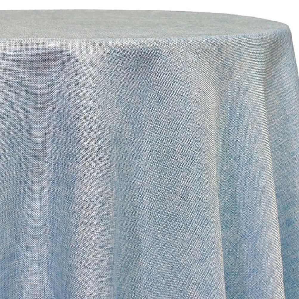 Imitation Burlap Table Linen in LT Blue