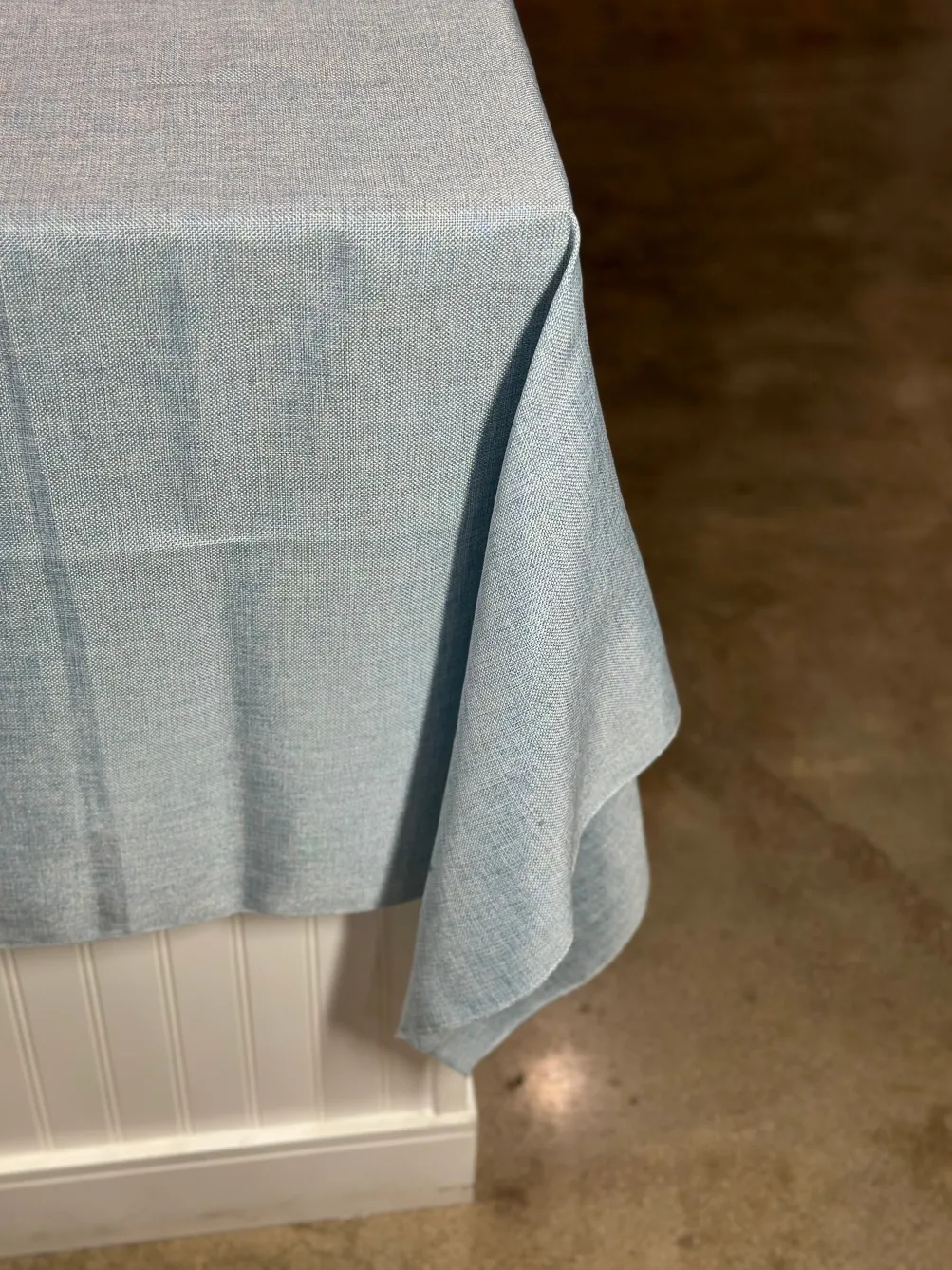 Imitation Burlap Table Linen in LT Blue