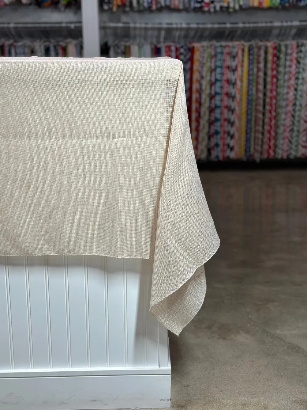 Imitation Burlap Table Linen in Sand