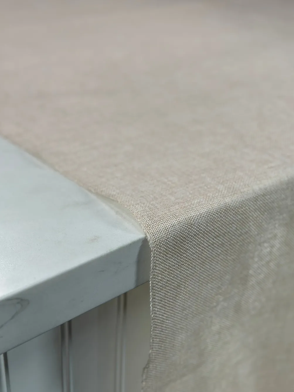 Imitation Burlap Table Linen in Sand