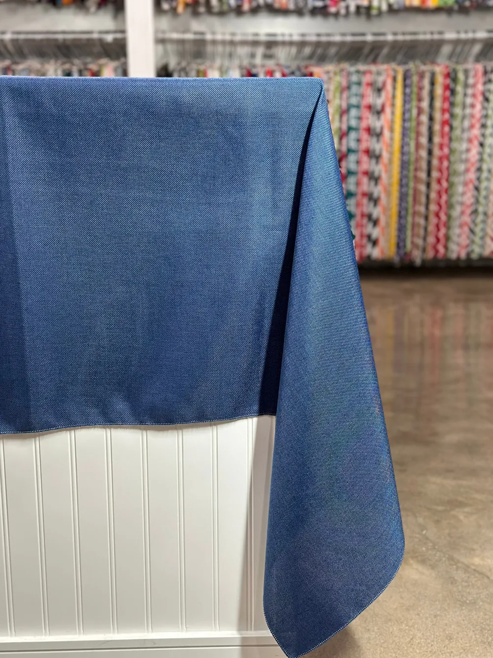 Imitation Burlap Table Linen in Navy