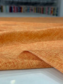 Imitation Burlap Table Linen in Tangerine