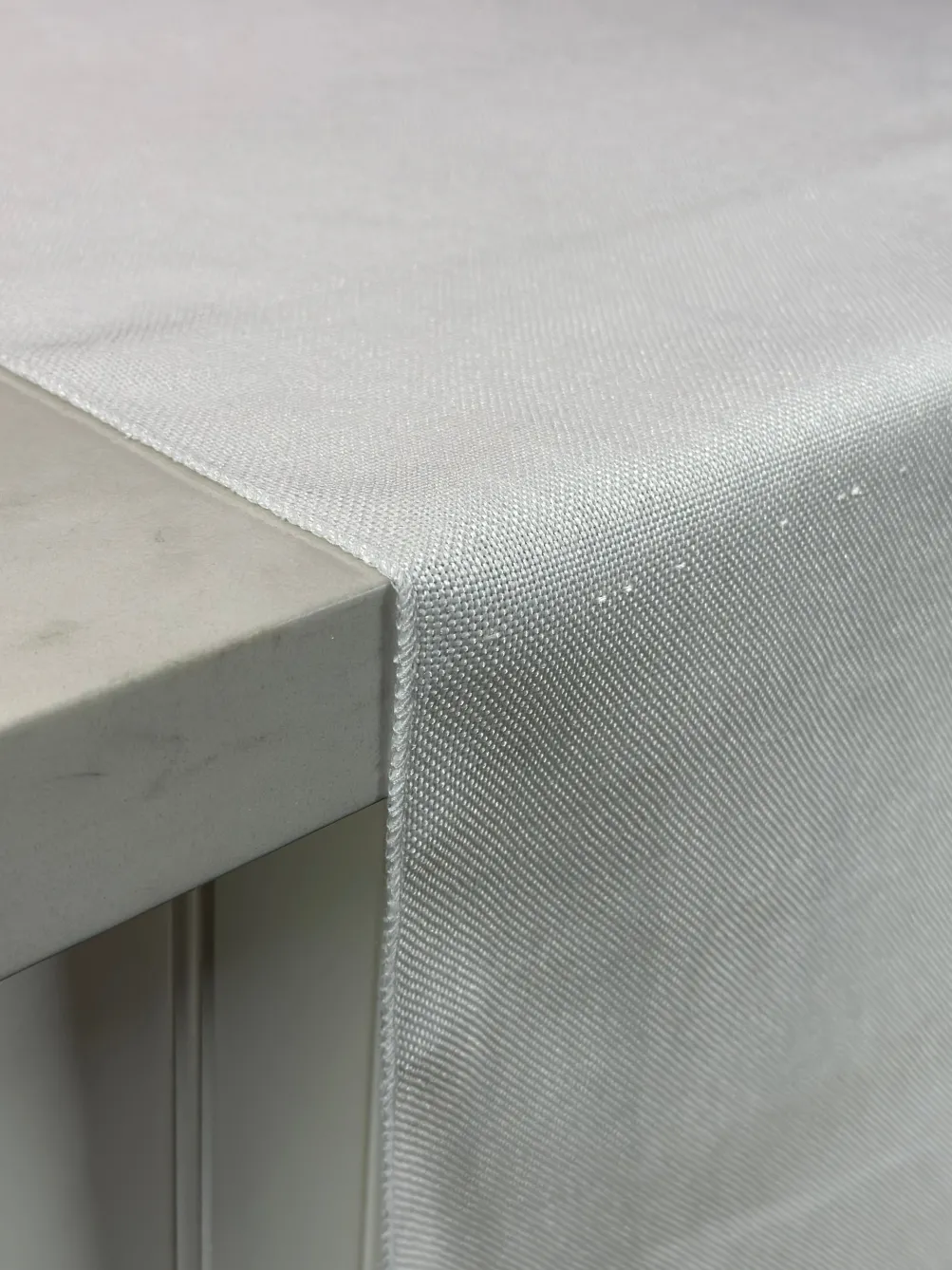 Imitation Burlap Table Linen in White