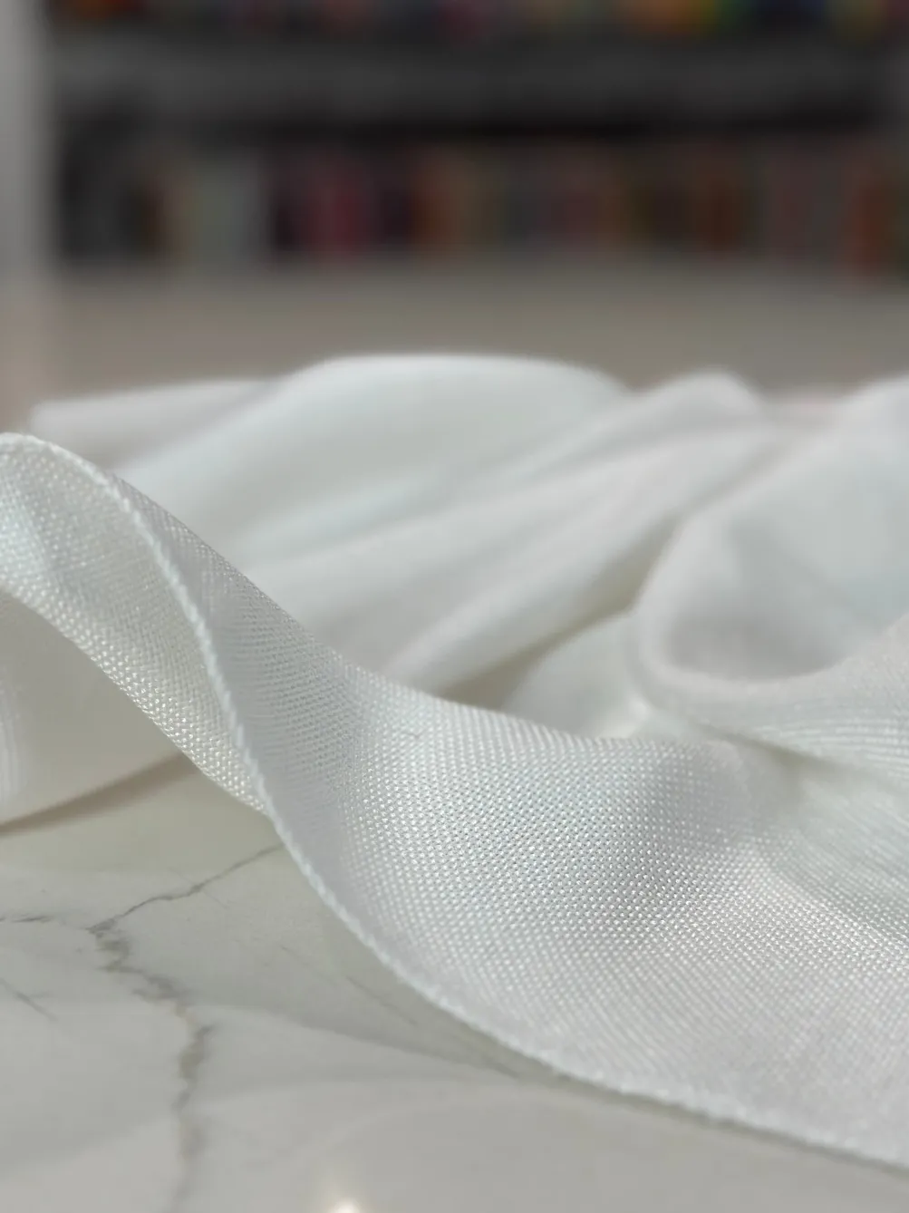 Imitation Burlap Table Linen in White
