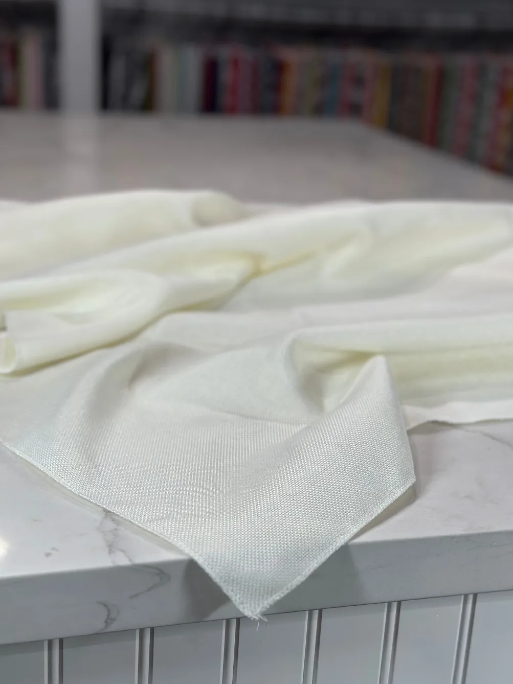 Imitation Burlap Table Linen in Ivory