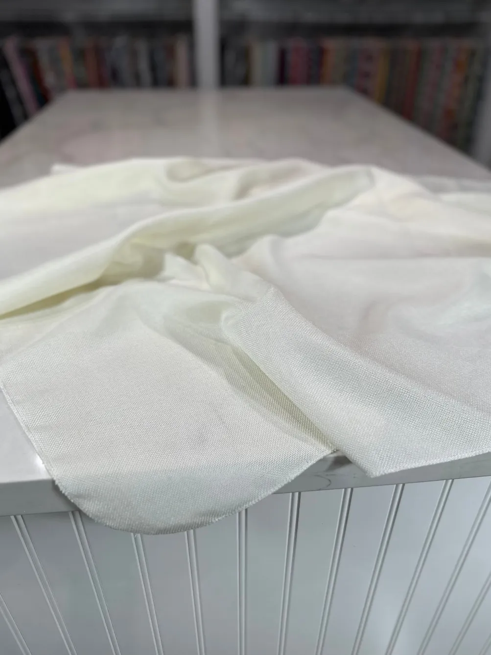 Imitation Burlap Table Linen in Ivory
