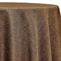 Imitation Burlap Table Linen in Coffee