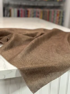 Imitation Burlap Table Linen in Coffee