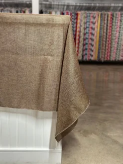 Imitation Burlap Table Linen in Coffee