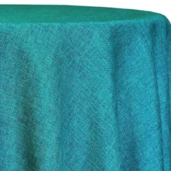 Imitation Burlap Table Linen in Teal
